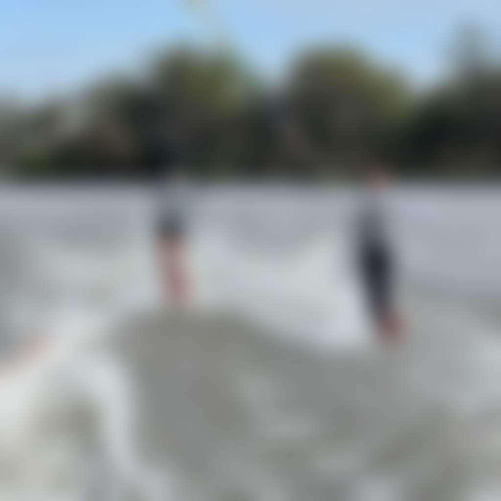 Hay family Mildura skiers behind boat on Murray River