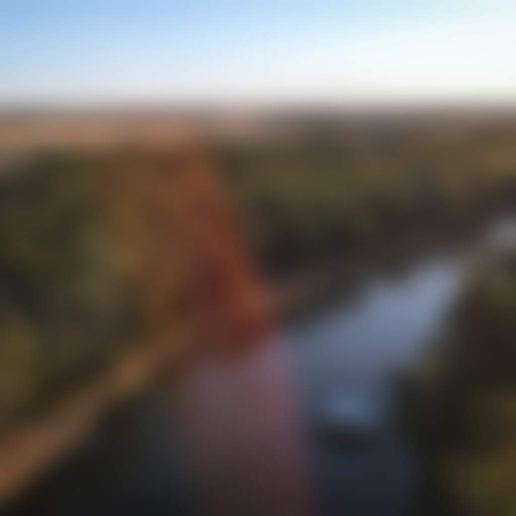 Aerial view of a houseboat on the Murray River