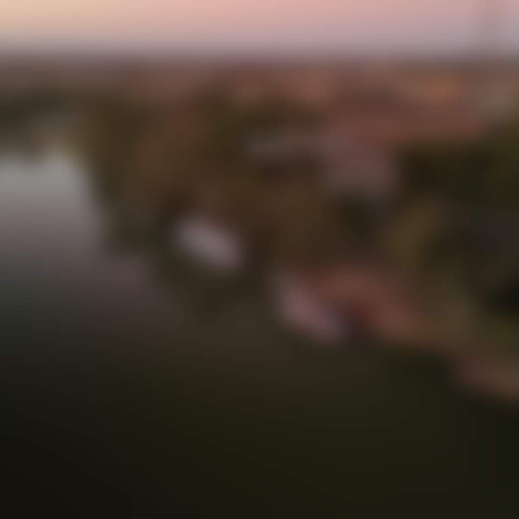 Aerial view of Mildura and Murray River at sunet