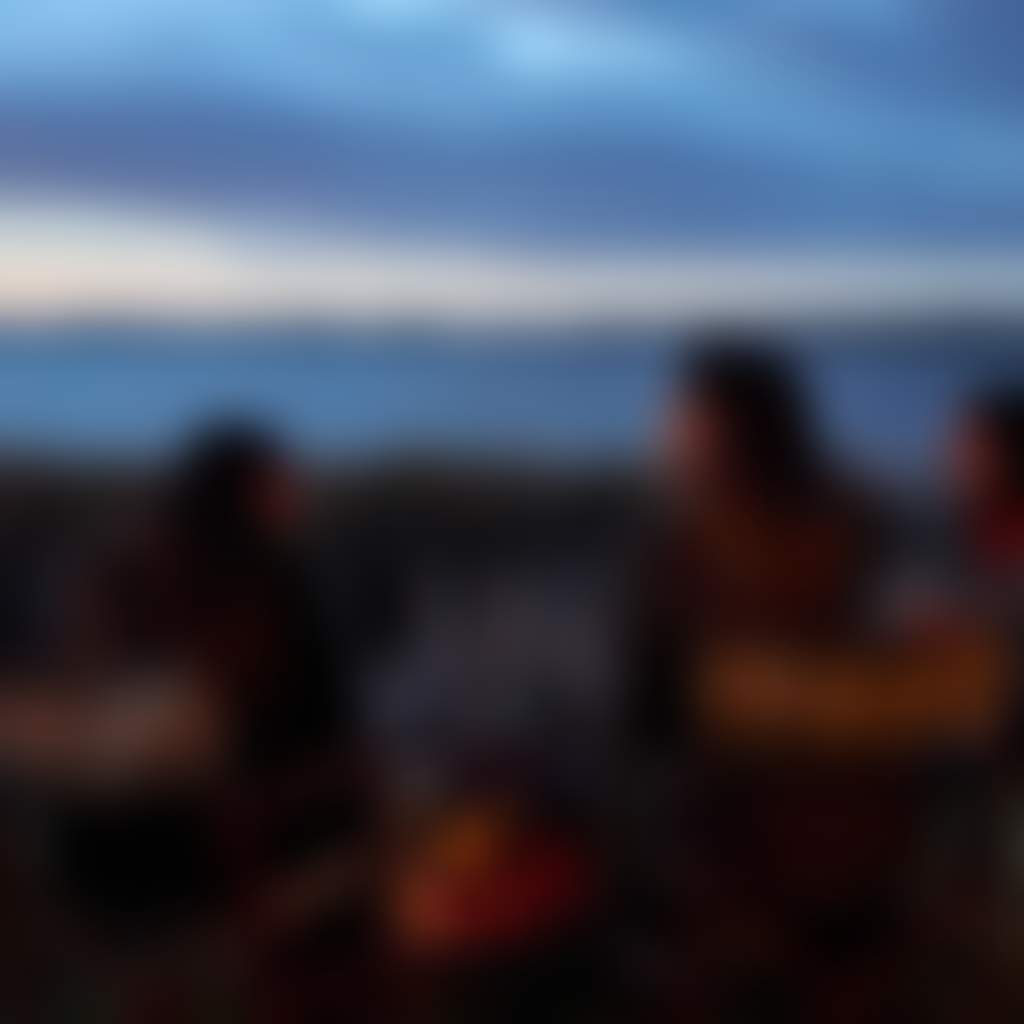Camping group at Kerang Lakes by the campfire